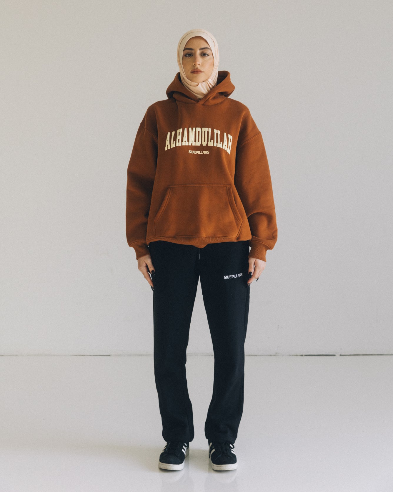 Alhamdulillah Hoodie - Rust Brown