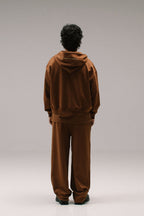 Hub (Love) Zip-Up Hoodie - Brown