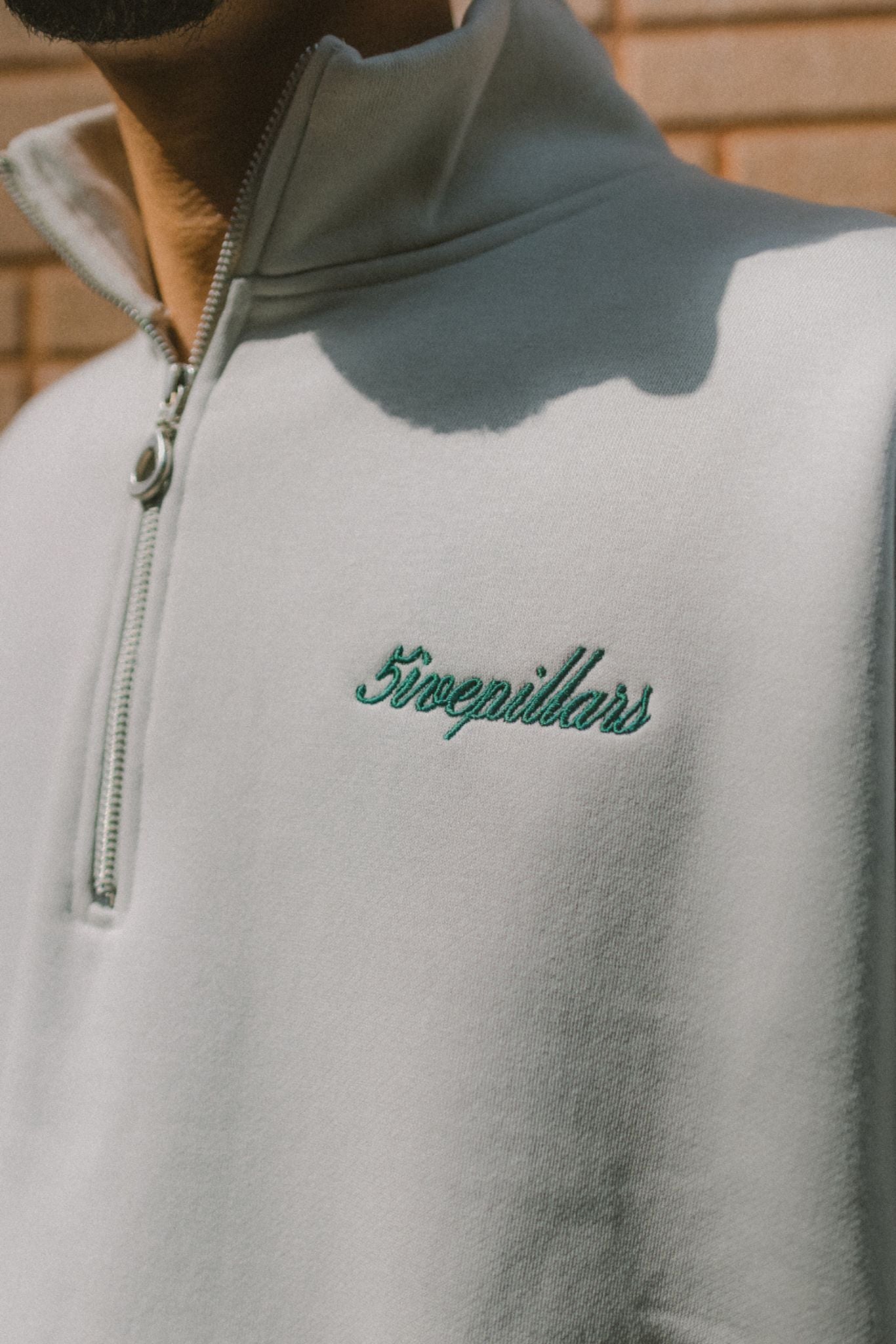 Script Quarter-Zip Fleece - Grey (Cropped)