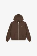 Hub (Love) Zip-Up Hoodie - Brown