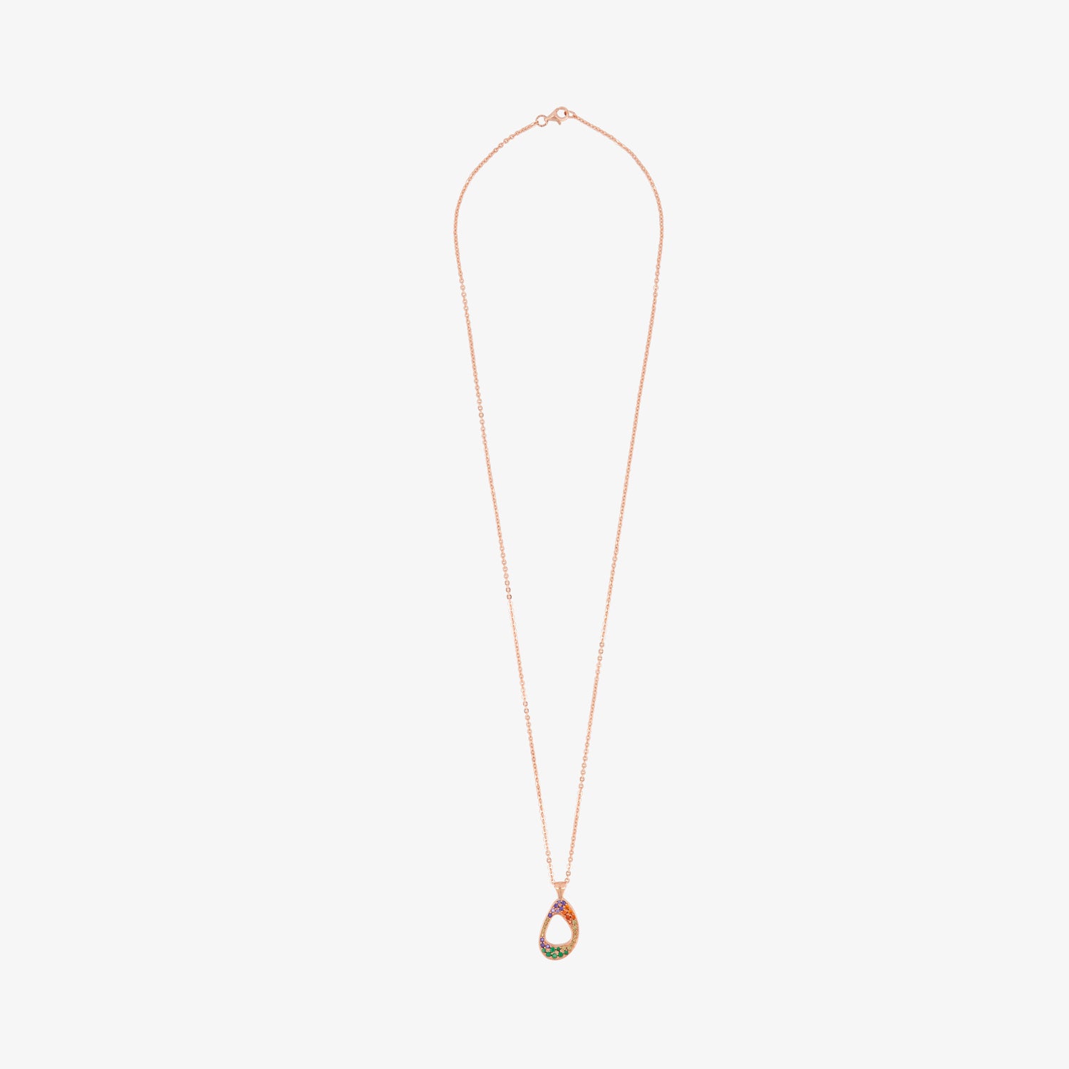 5ivepillars Multicolor Logo Necklace - Rose Gold